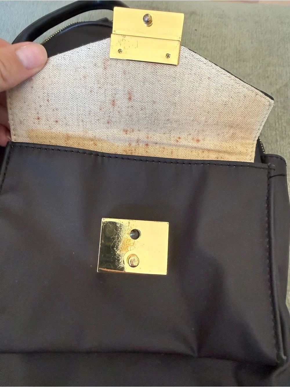 INDIA HICKS Black Leather Backpack Purse